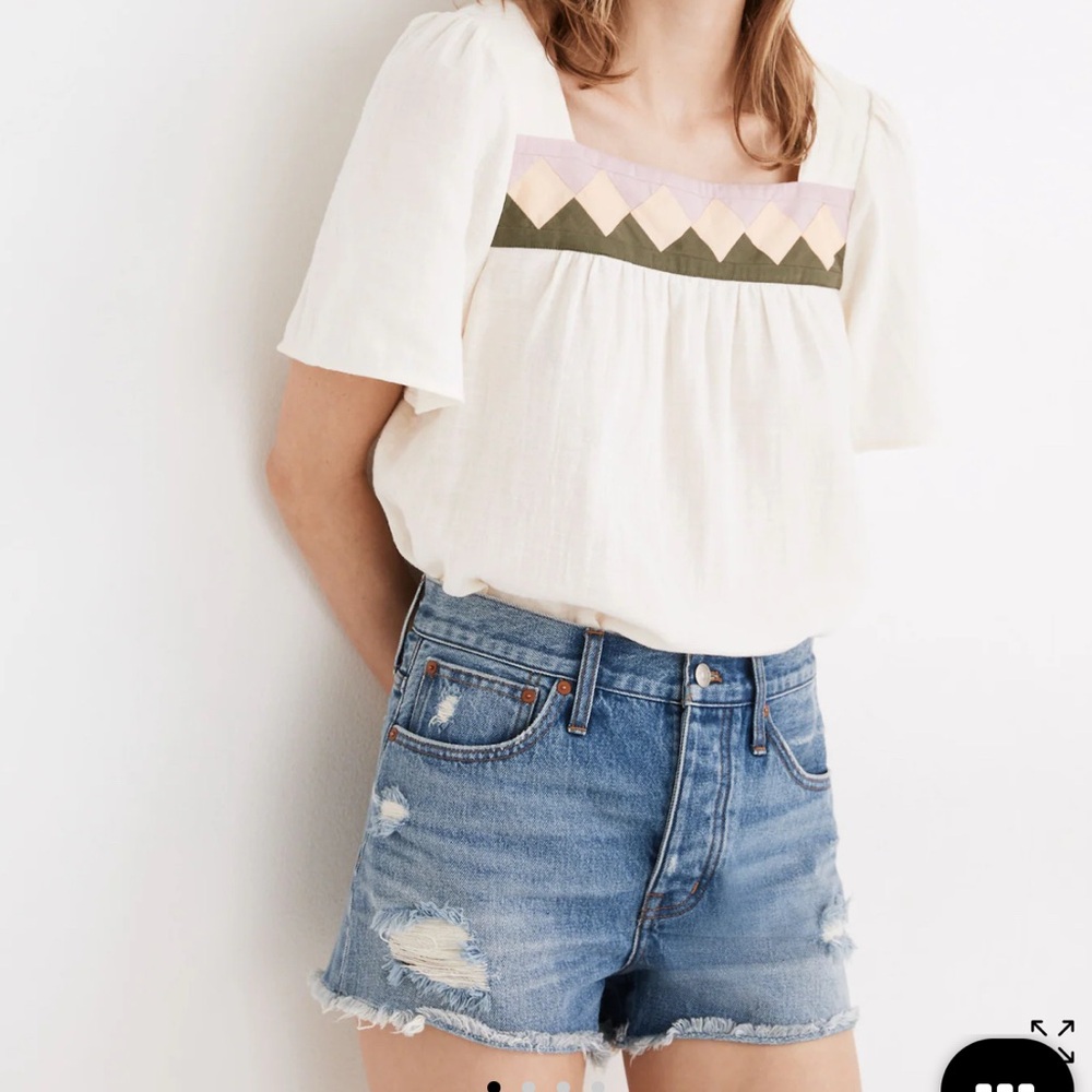 Madewell Relaxed Denim Shorts in Homecrest Wash: Ripped Edition Size 28
